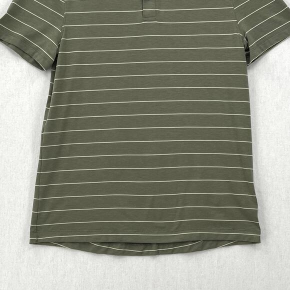 LULULEMON Evolution Short Sleeve Polo Shirt Mens XS Green Nevis Striped Sage - Picture 9 of 15